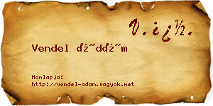 Vendel Ádám névjegykártya