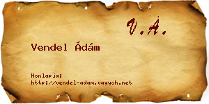 Vendel Ádám névjegykártya